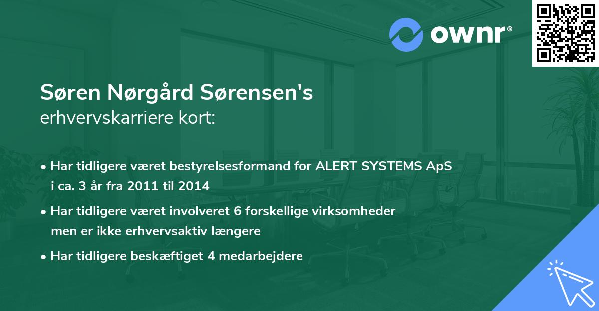 Søren Nørgård Sørensen's erhvervskarriere kort