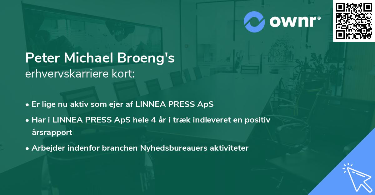 Peter Michael Broeng's erhvervskarriere kort