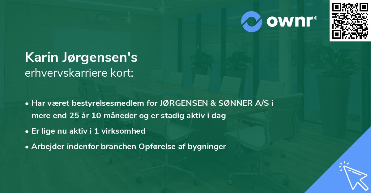 Karin Jørgensen's erhvervskarriere kort