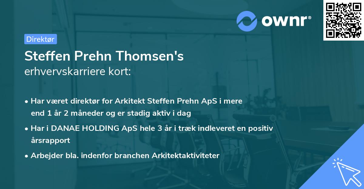 Steffen Prehn Thomsen's erhvervskarriere kort
