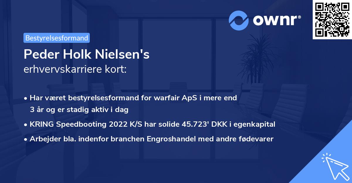 Peder Holk Nielsen's erhvervskarriere kort