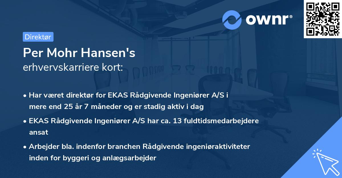 Per Mohr Hansen's erhvervskarriere kort