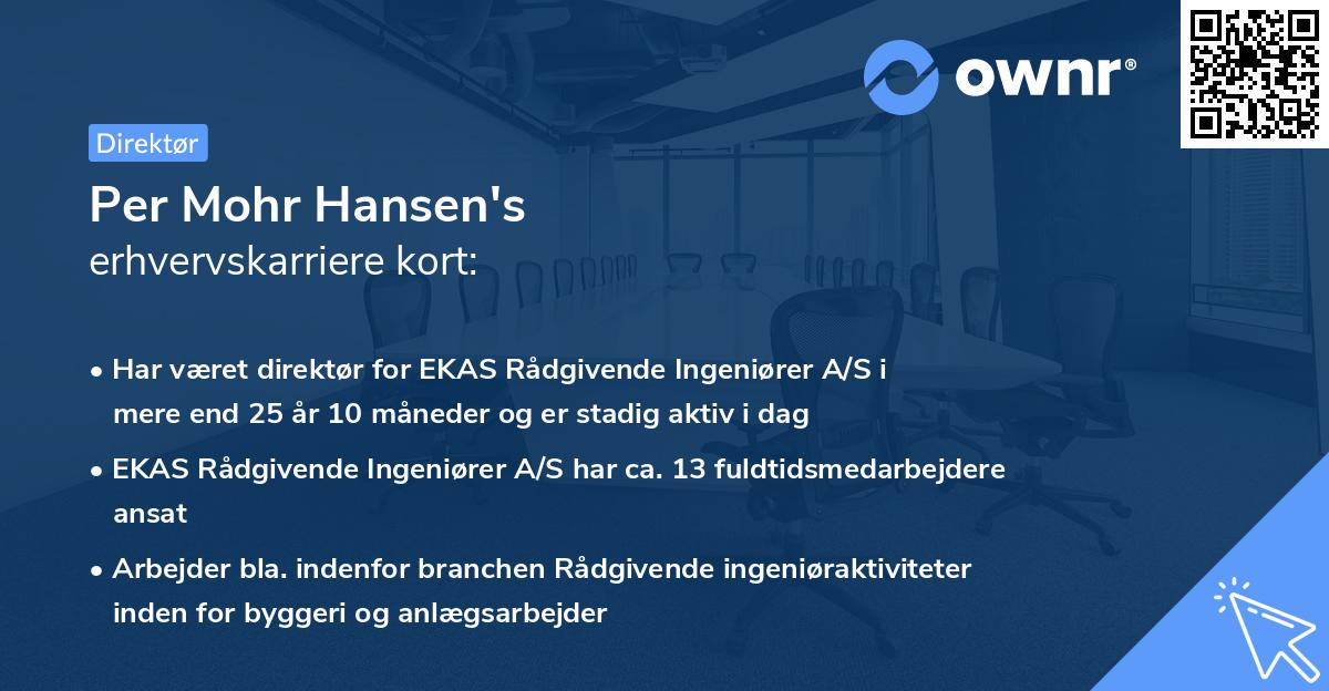 Per Mohr Hansen's erhvervskarriere kort