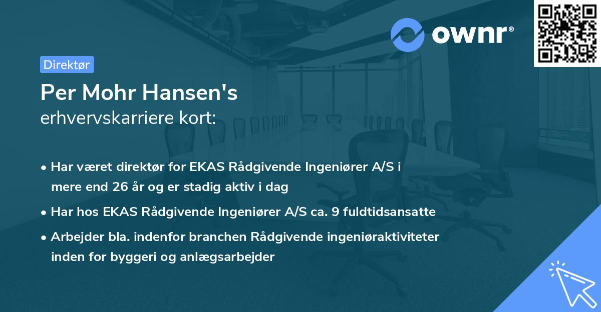 Per Mohr Hansen's erhvervskarriere kort