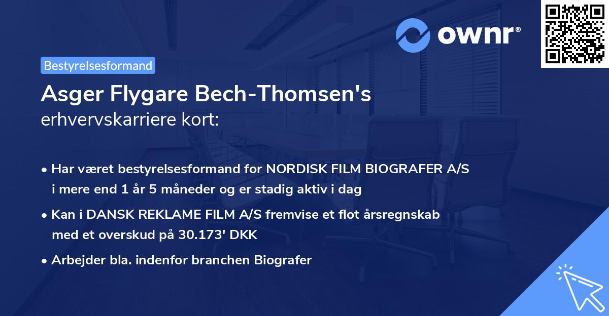 Asger Flygare Bech-Thomsen's erhvervskarriere kort