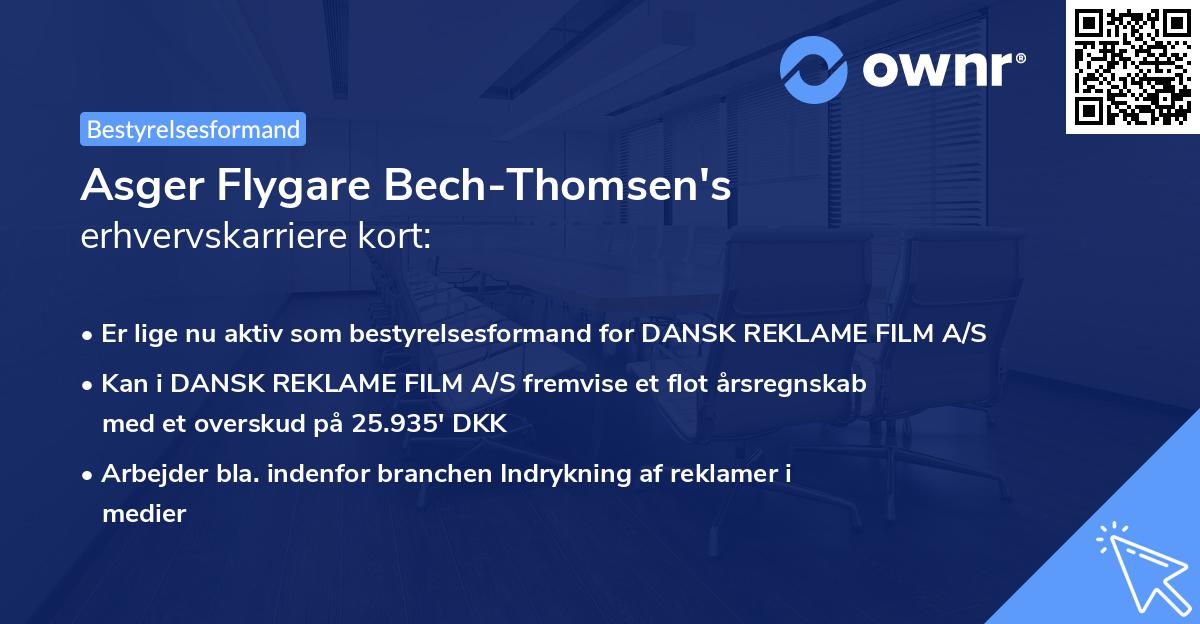 Asger Flygare Bech-Thomsen's erhvervskarriere kort