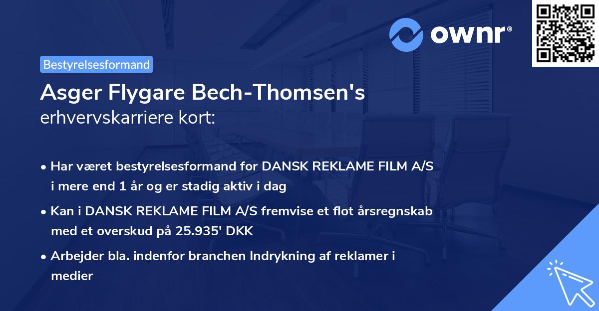 Asger Flygare Bech-Thomsen's erhvervskarriere kort