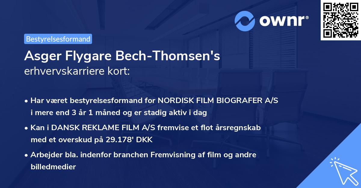 Asger Flygare Bech-Thomsen's erhvervskarriere kort