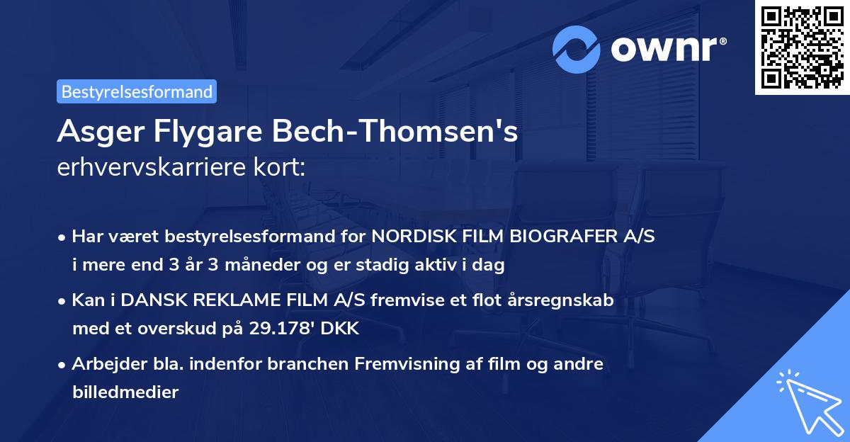Asger Flygare Bech-Thomsen's erhvervskarriere kort