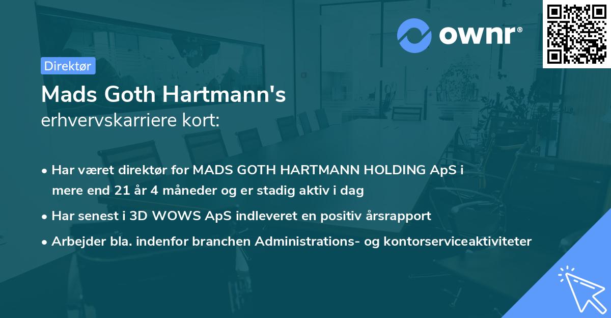 Mads Goth Hartmann's erhvervskarriere kort