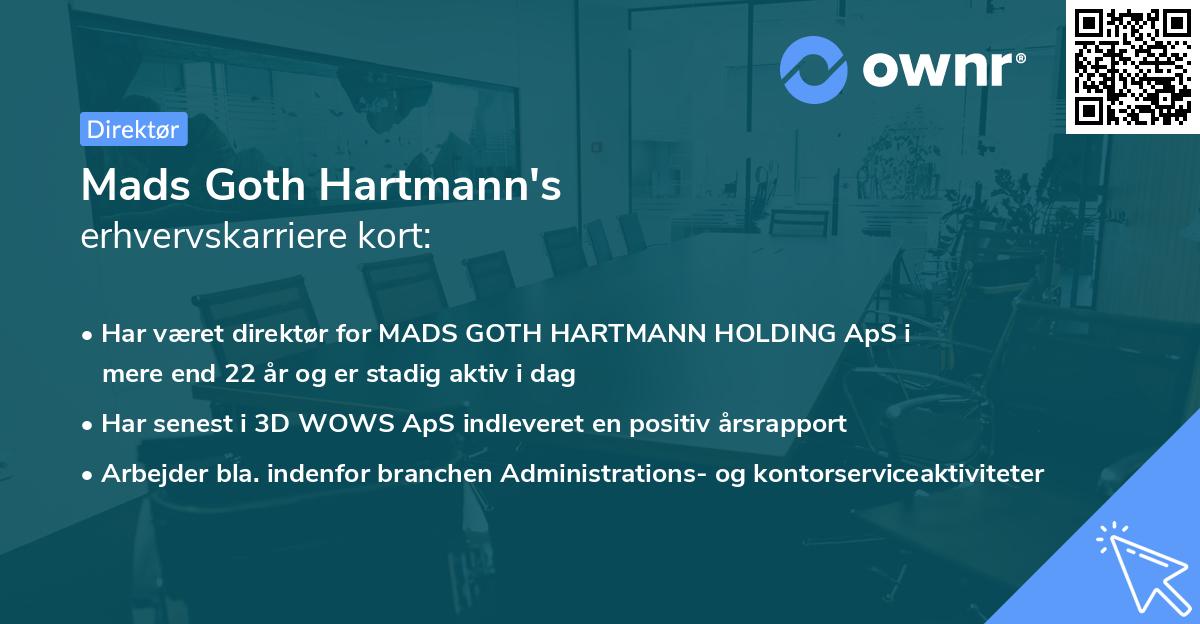 Mads Goth Hartmann's erhvervskarriere kort