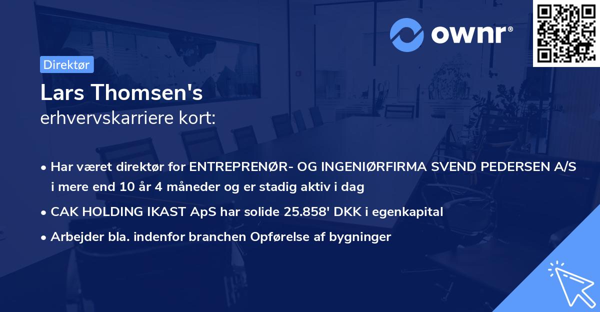 Lars Thomsen's erhvervskarriere kort