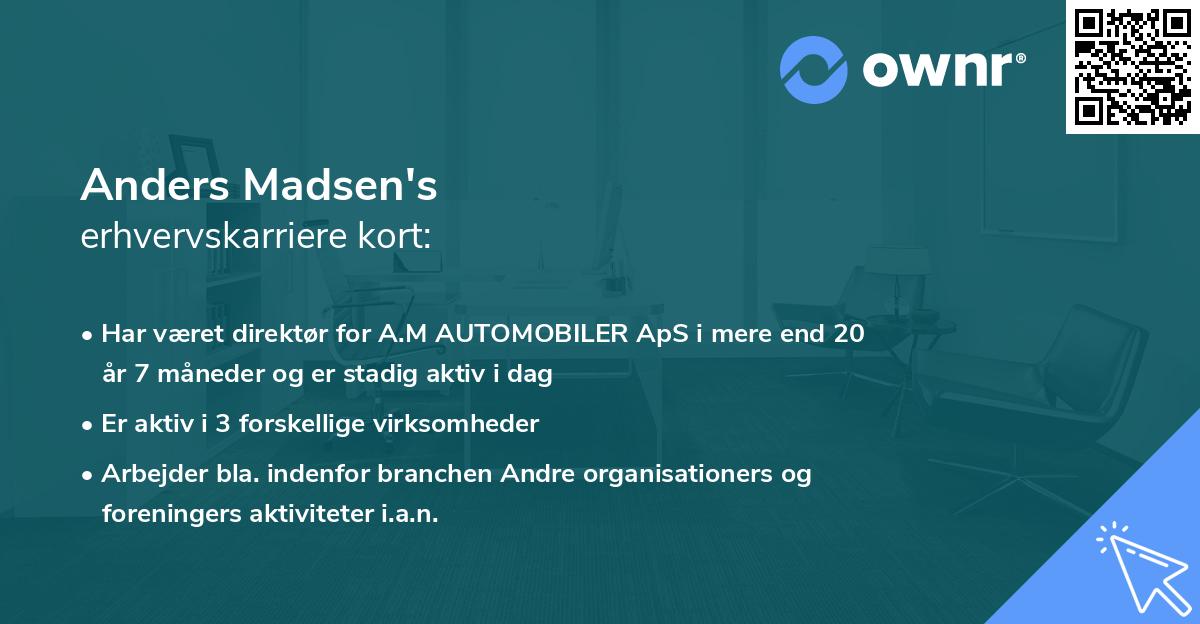 Anders Madsen's erhvervskarriere kort