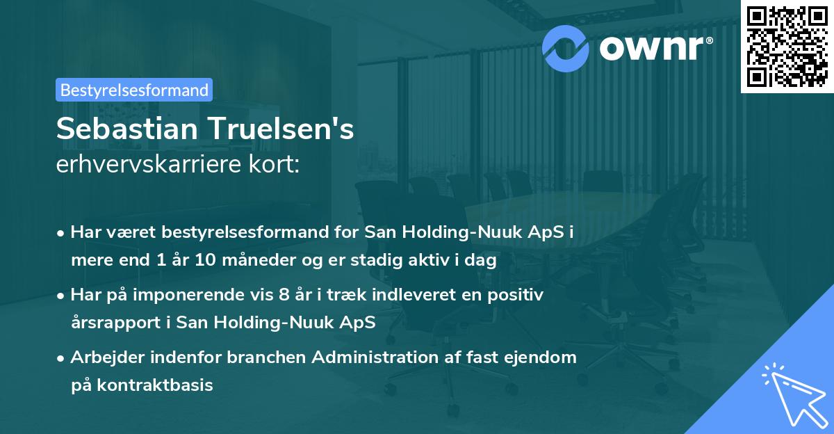 Sebastian Truelsen's erhvervskarriere kort