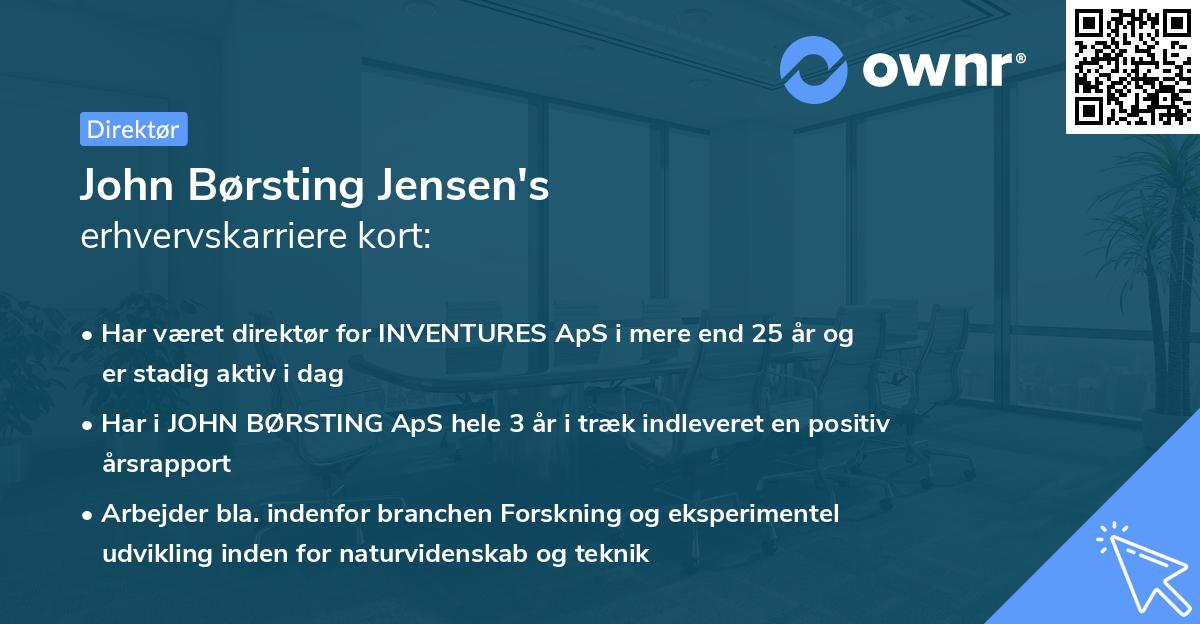 John Børsting Jensen's erhvervskarriere kort