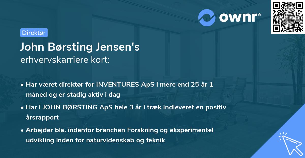 John Børsting Jensen's erhvervskarriere kort