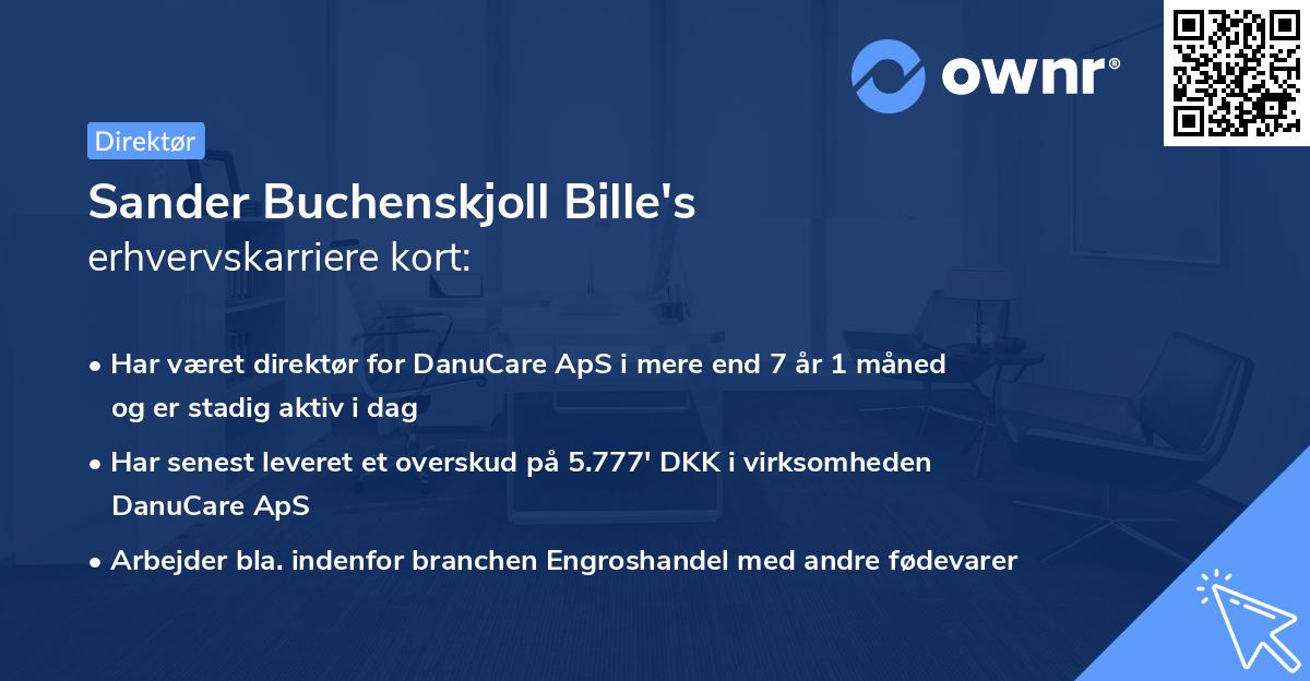 Sander Buchenskjoll Bille's erhvervskarriere kort
