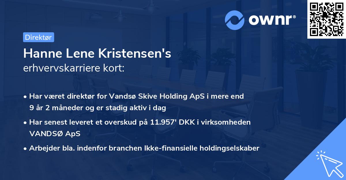 Hanne Lene Kristensen's erhvervskarriere kort