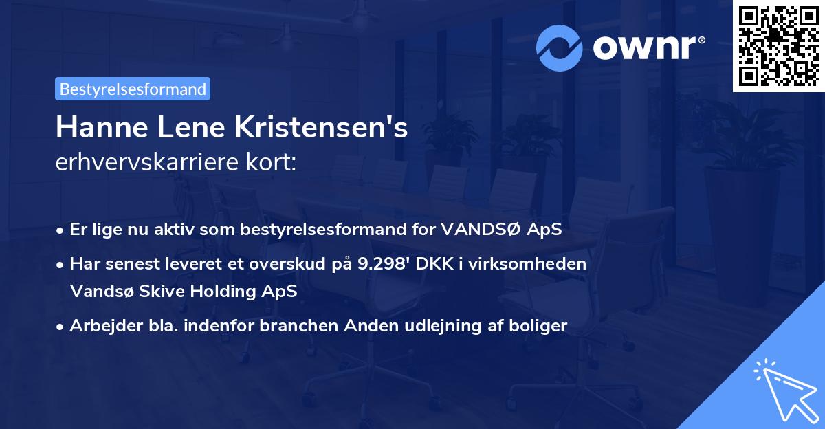 Hanne Lene Kristensen's erhvervskarriere kort