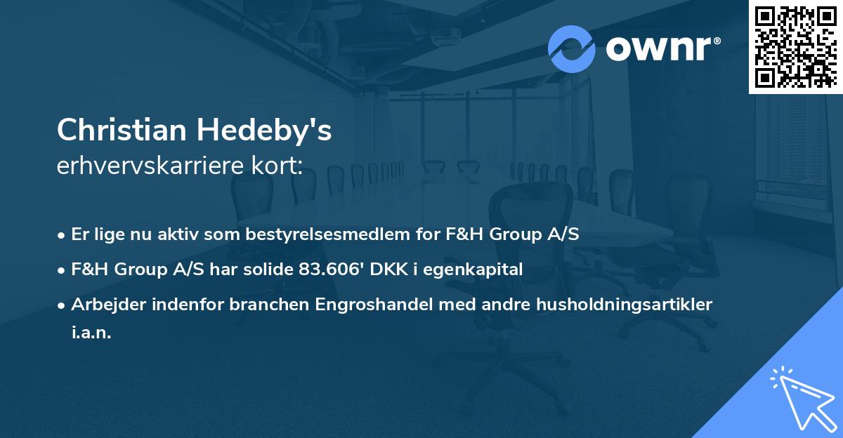 Christian Hedeby's erhvervskarriere kort