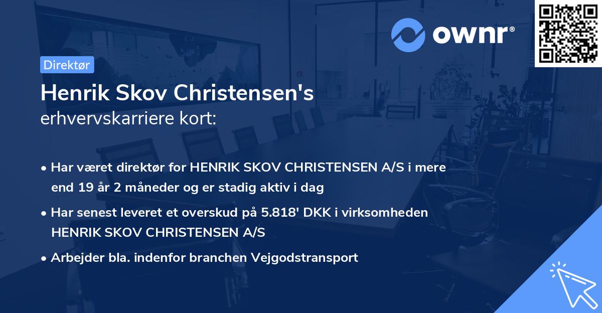 Henrik Skov Christensen's erhvervskarriere kort