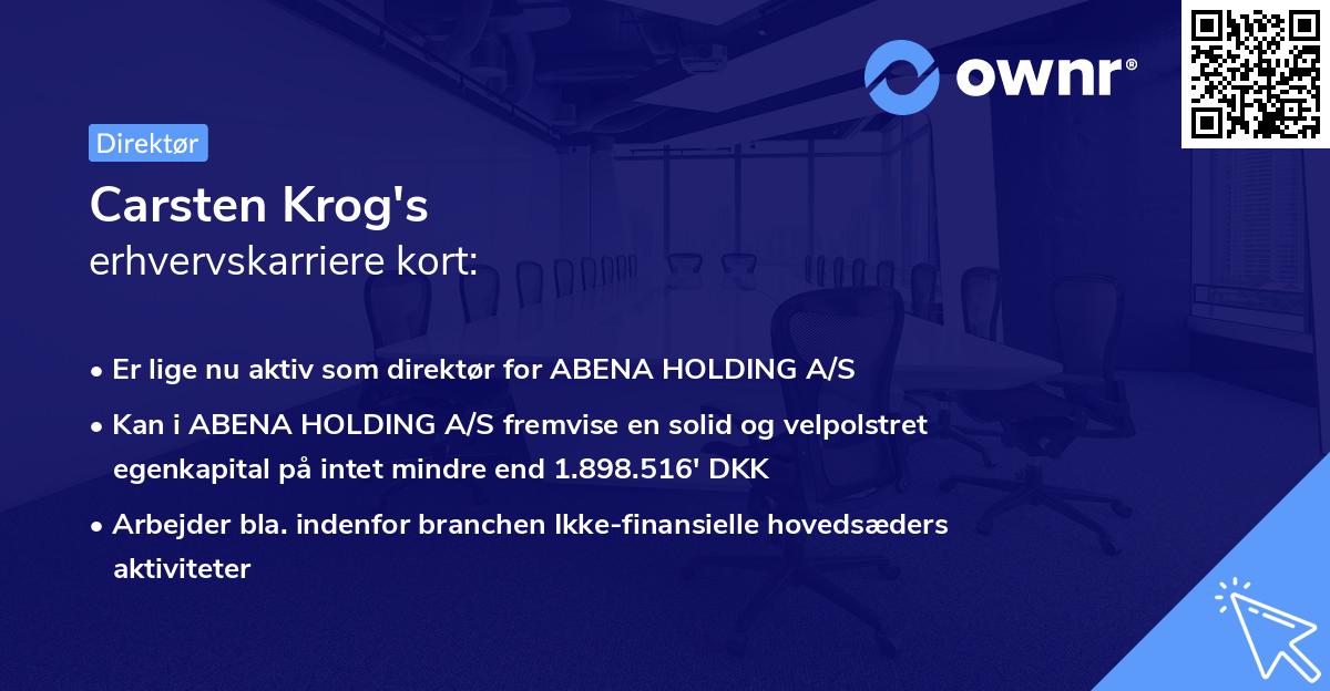 Carsten Krog's erhvervskarriere kort