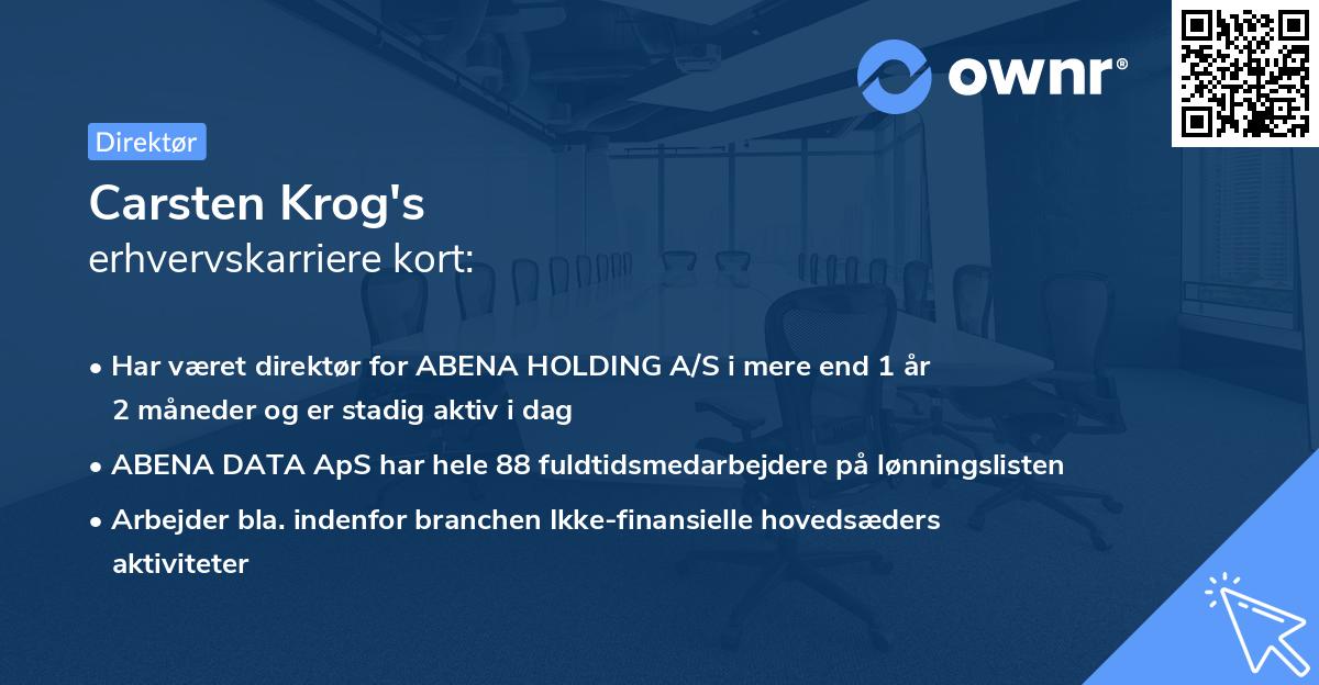 Carsten Krog's erhvervskarriere kort