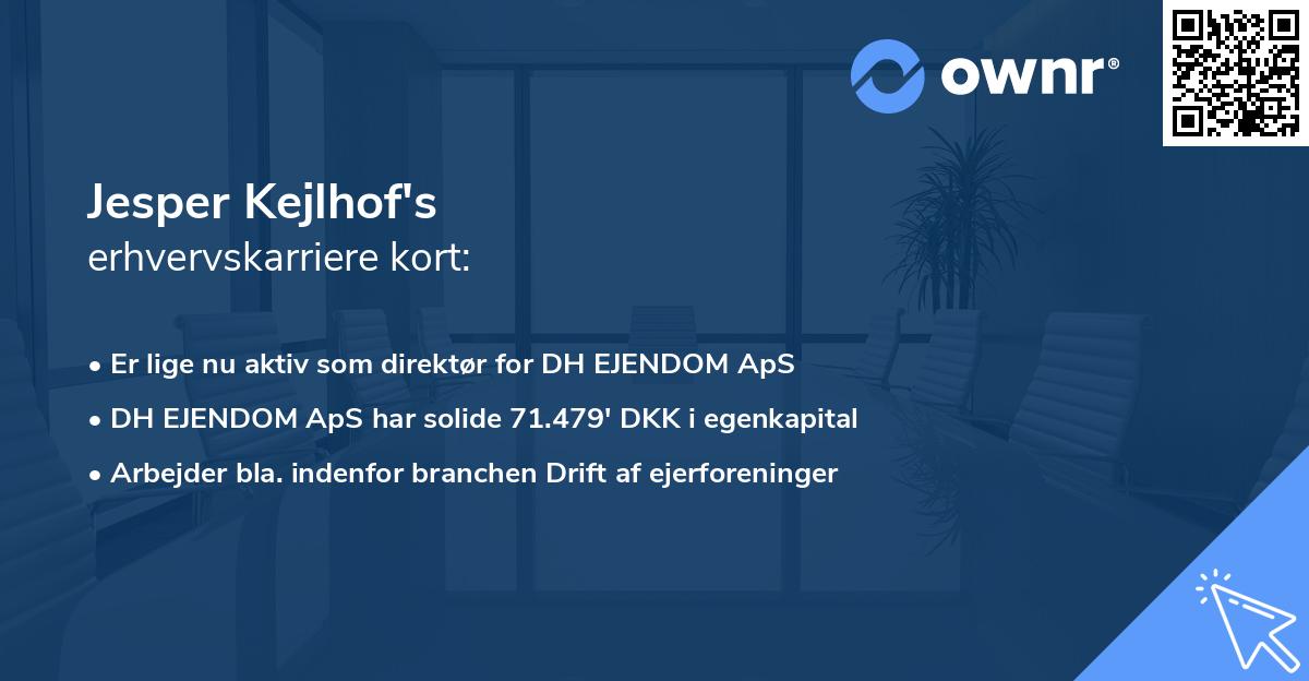 Jesper Kejlhof's erhvervskarriere kort