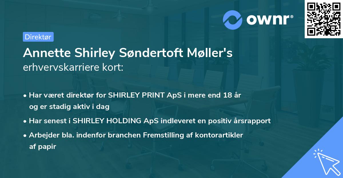 Annette Shirley Søndertoft Møller's erhvervskarriere kort