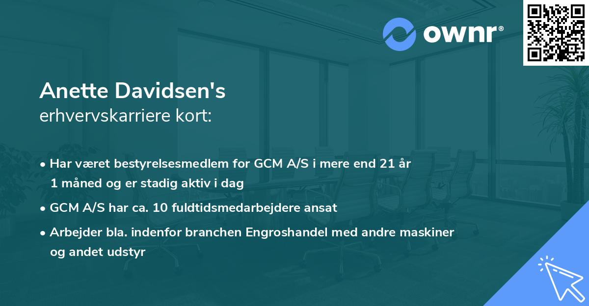 Anette Davidsen's erhvervskarriere kort