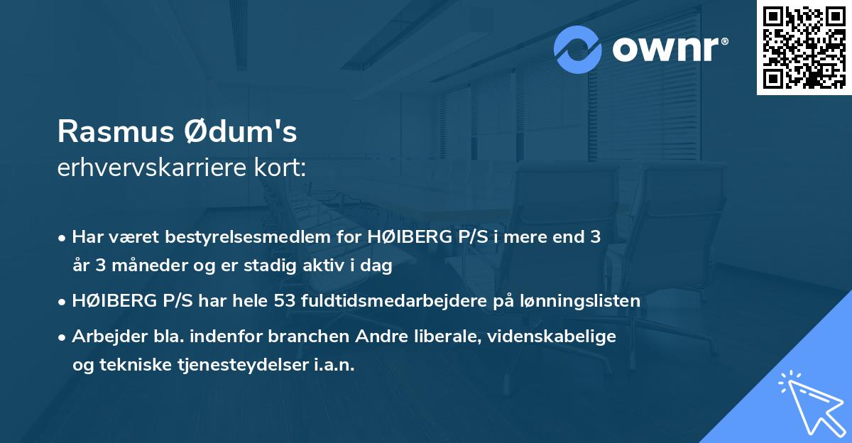 Rasmus Ødum's erhvervskarriere kort