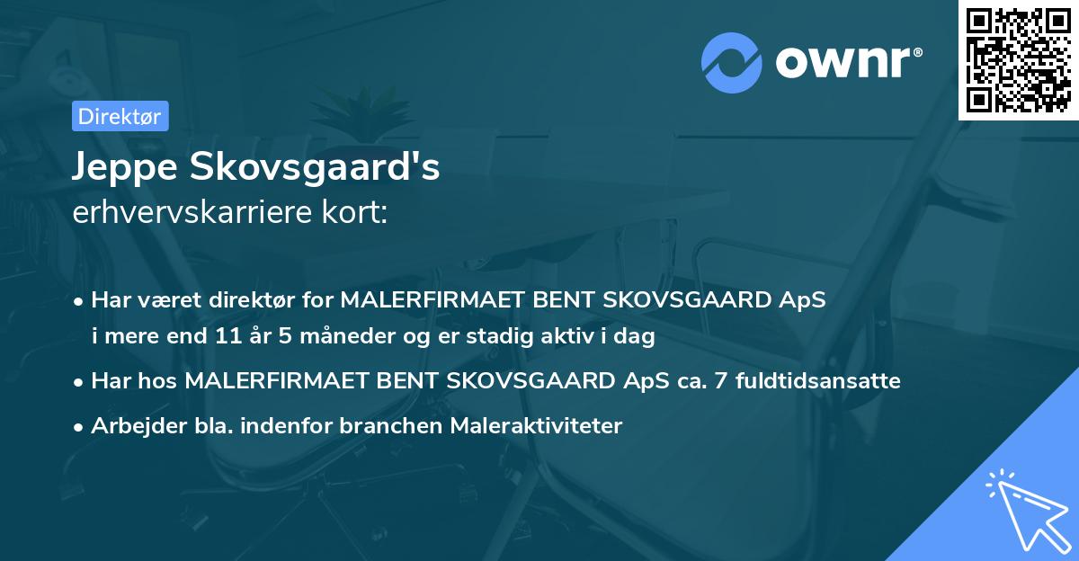 Jeppe Skovsgaard's erhvervskarriere kort