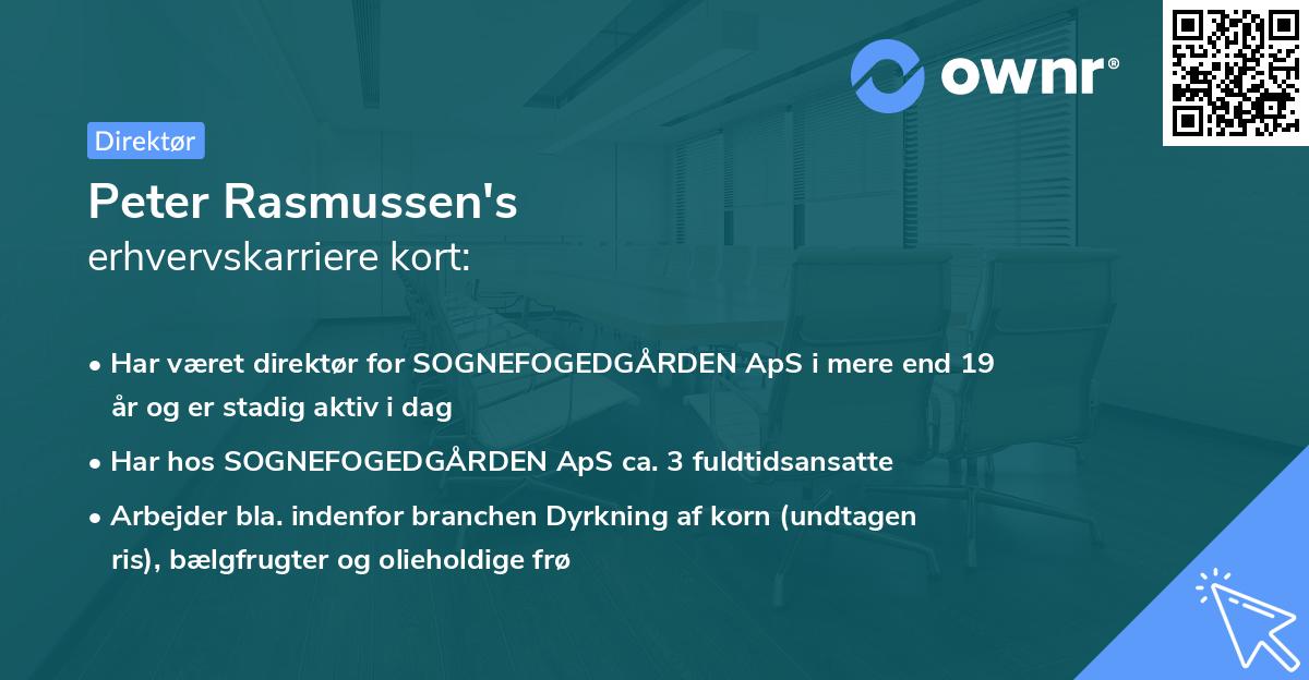 Peter Rasmussen's erhvervskarriere kort