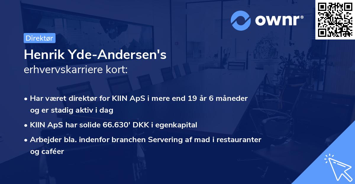 Henrik Yde-Andersen's erhvervskarriere kort