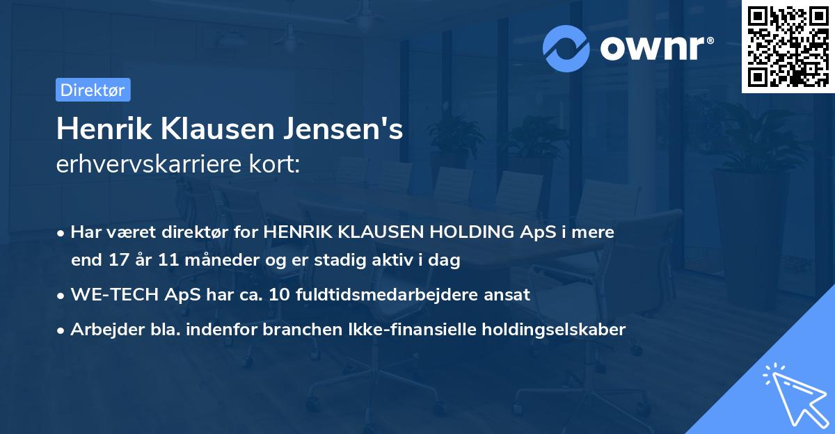 Henrik Klausen Jensen's erhvervskarriere kort