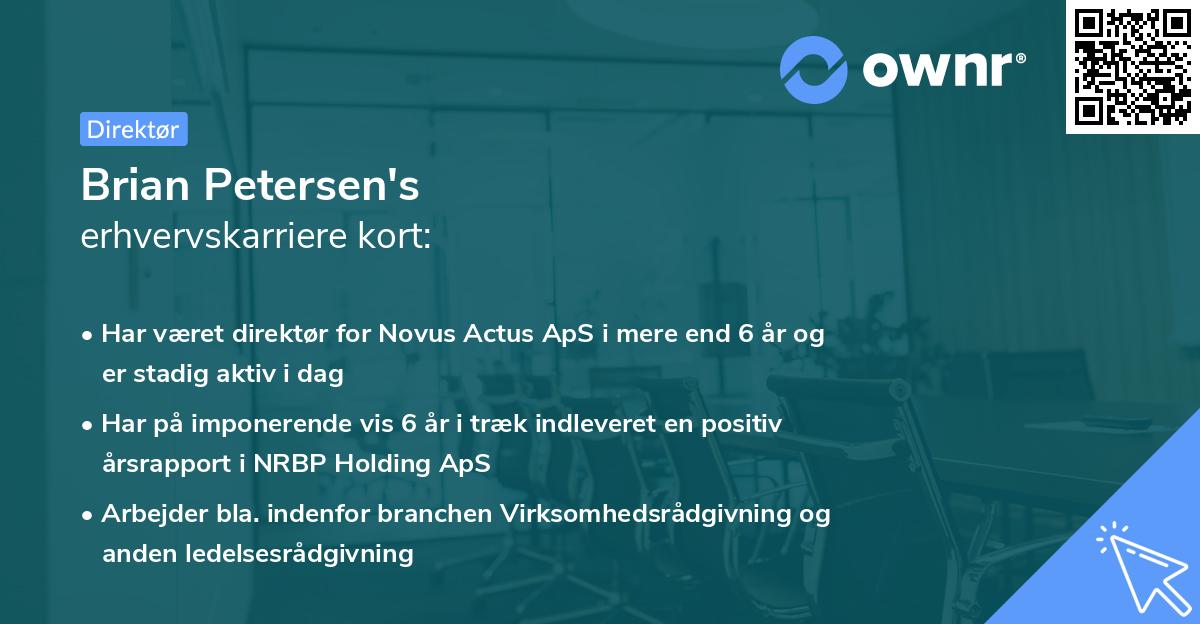 Brian Petersen's erhvervskarriere kort