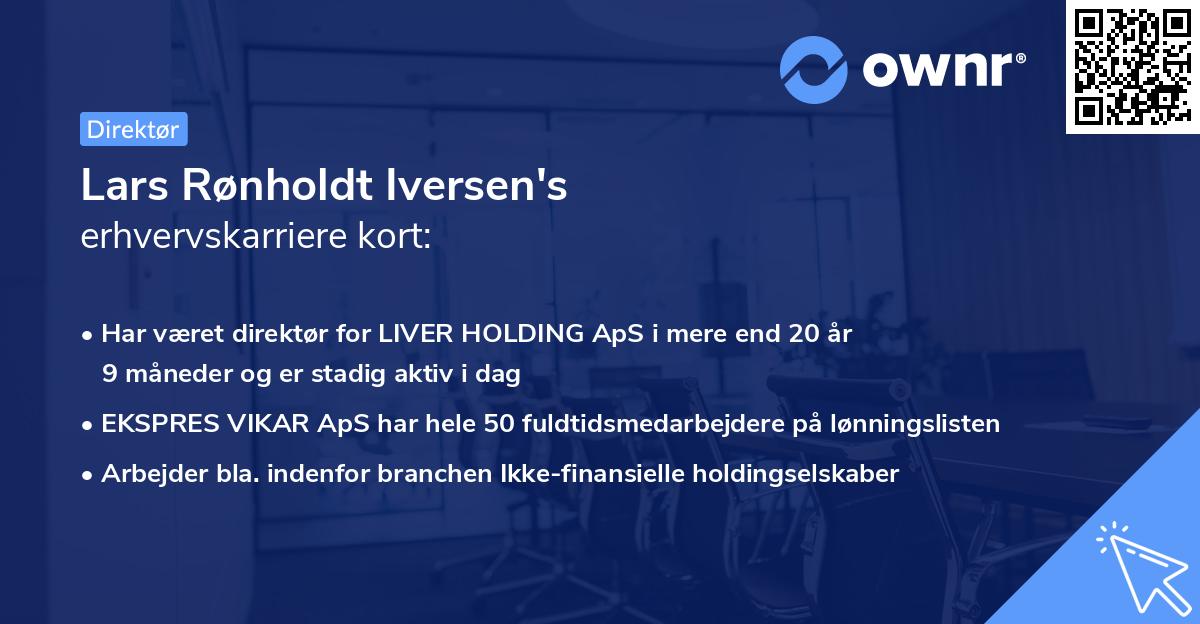 Lars Rønholdt Iversen's erhvervskarriere kort