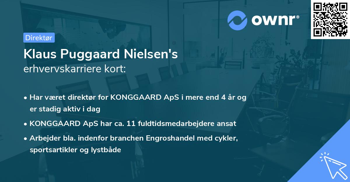 Klaus Puggaard Nielsen's erhvervskarriere kort