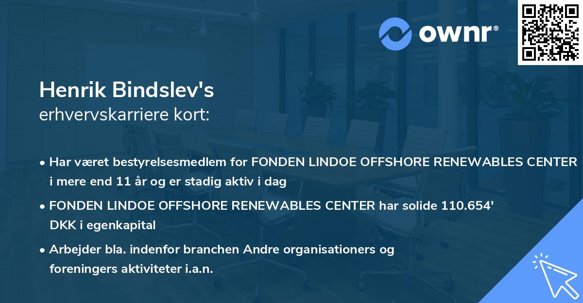 Henrik Bindslev's erhvervskarriere kort