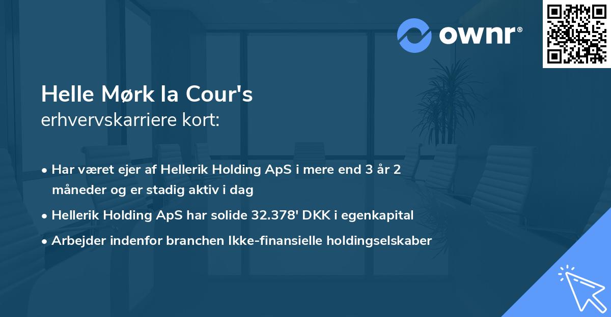 Helle Mørk la Cour's erhvervskarriere kort