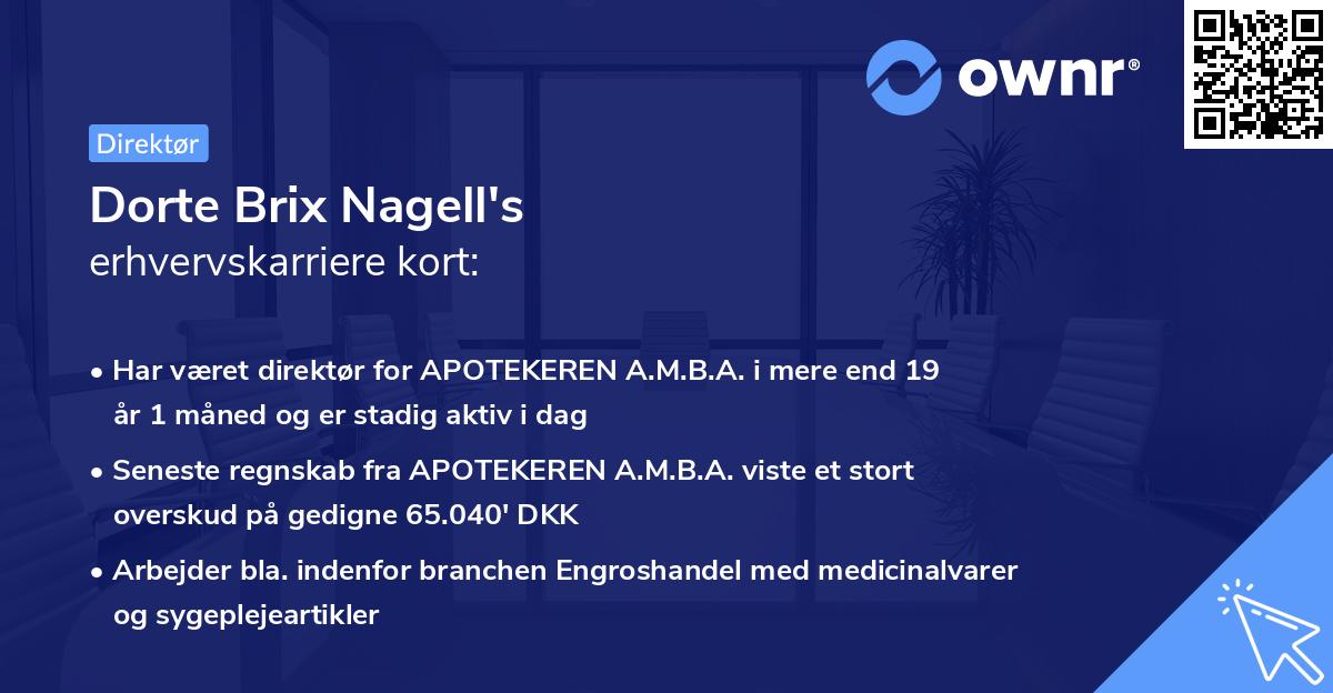 Dorte Brix Nagell's erhvervskarriere kort
