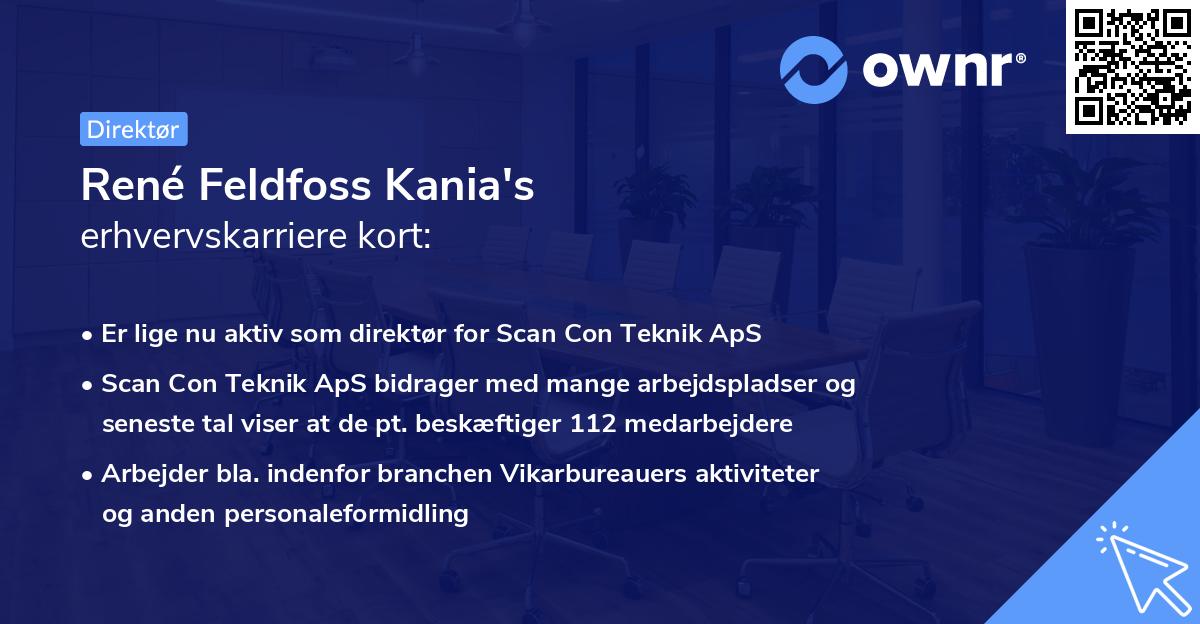 René Feldfoss Kania's erhvervskarriere kort