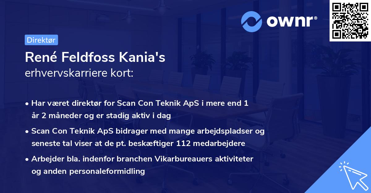 René Feldfoss Kania's erhvervskarriere kort