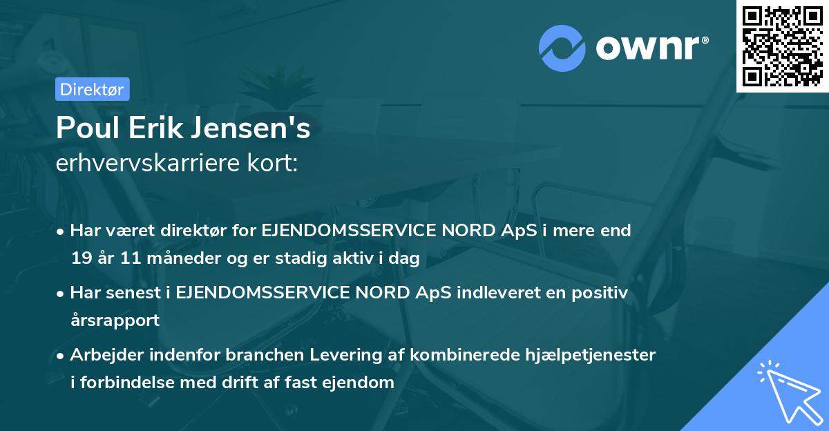 Poul Erik Jensen's erhvervskarriere kort