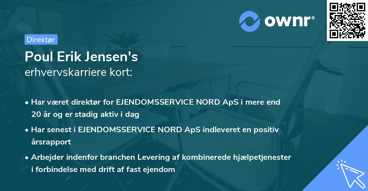 Poul Erik Jensen's erhvervskarriere kort