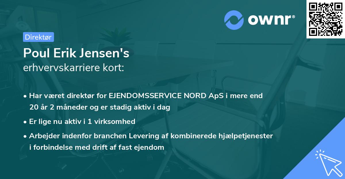 Poul Erik Jensen's erhvervskarriere kort
