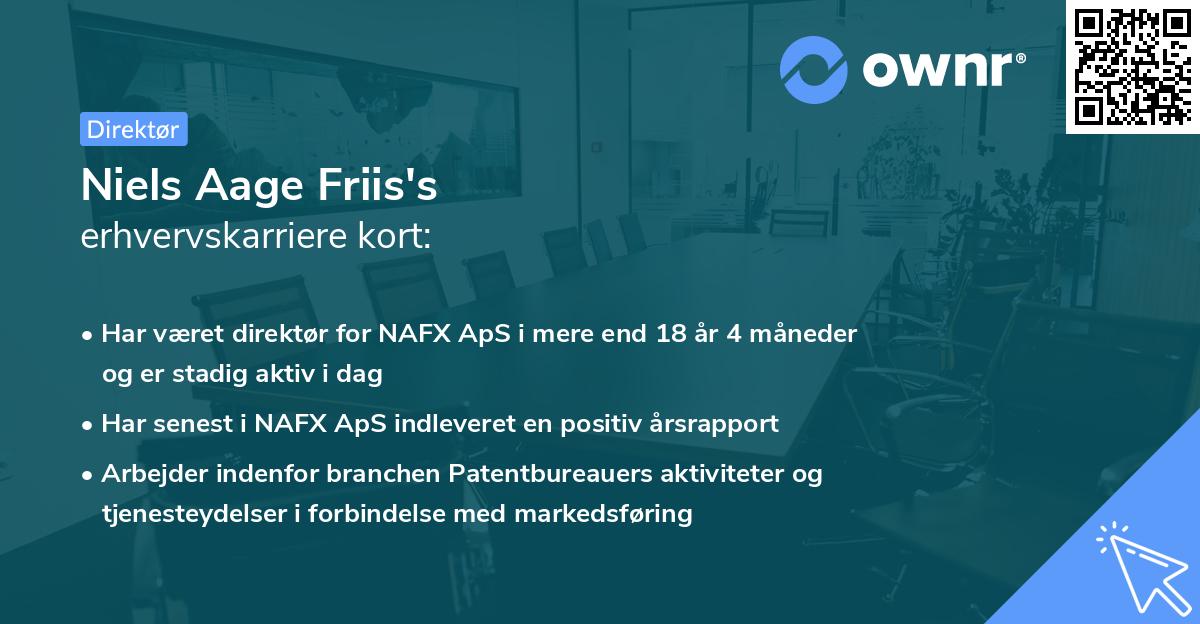 Niels Aage Friis's erhvervskarriere kort