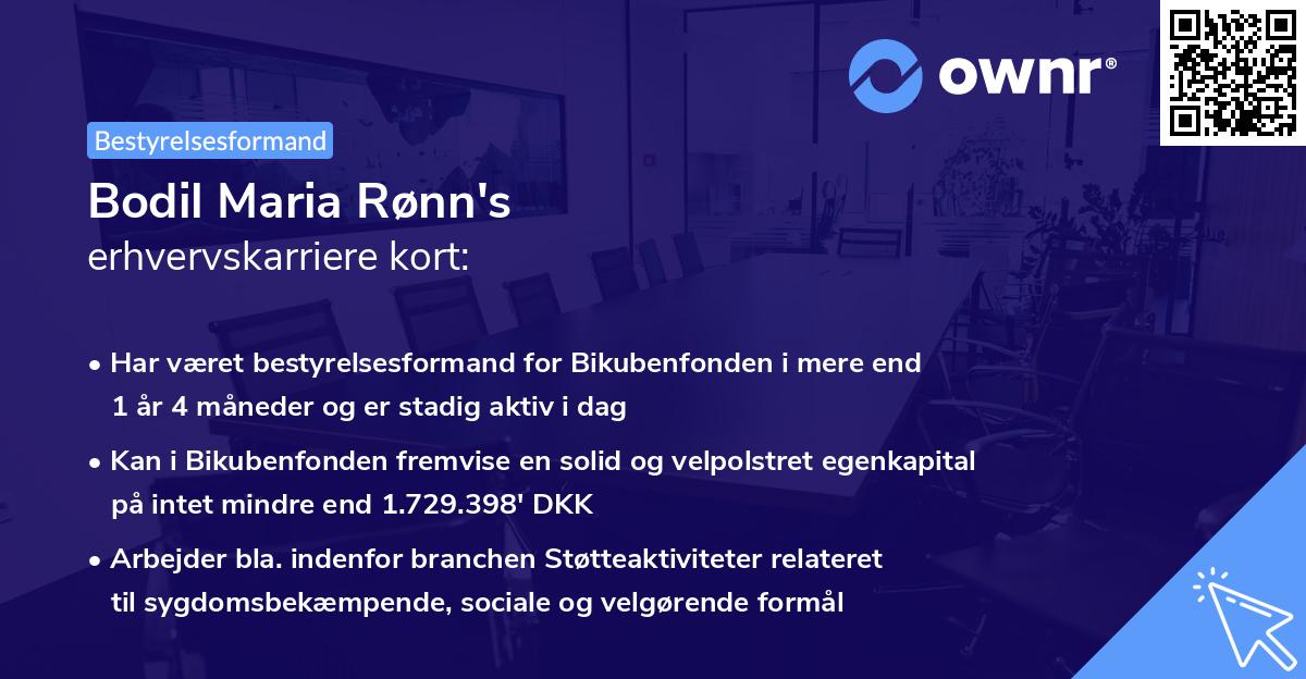 Bodil Maria Rønn's erhvervskarriere kort
