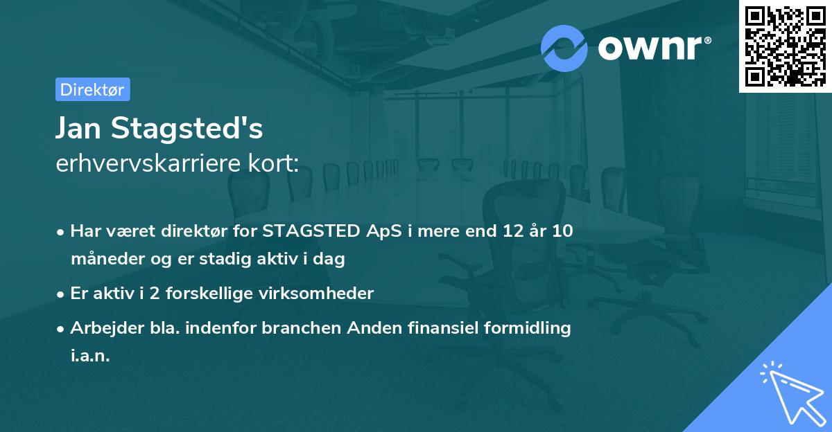 Jan Stagsted's erhvervskarriere kort