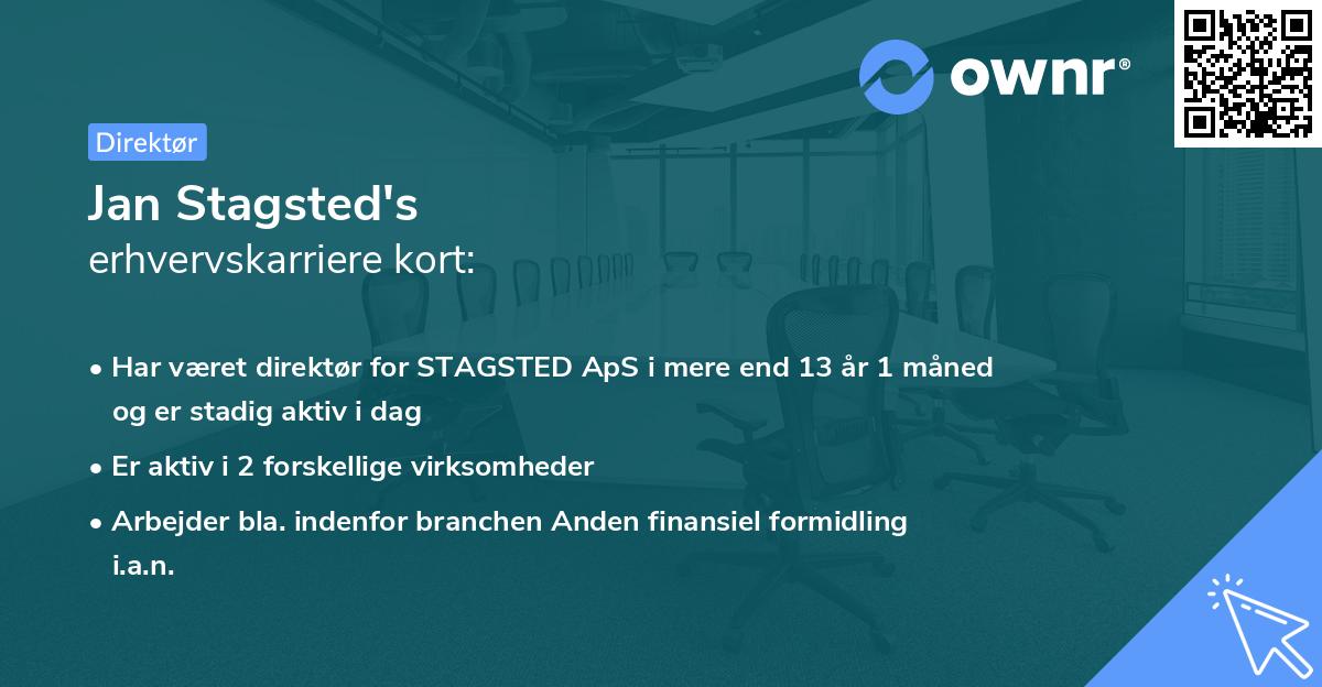 Jan Stagsted's erhvervskarriere kort